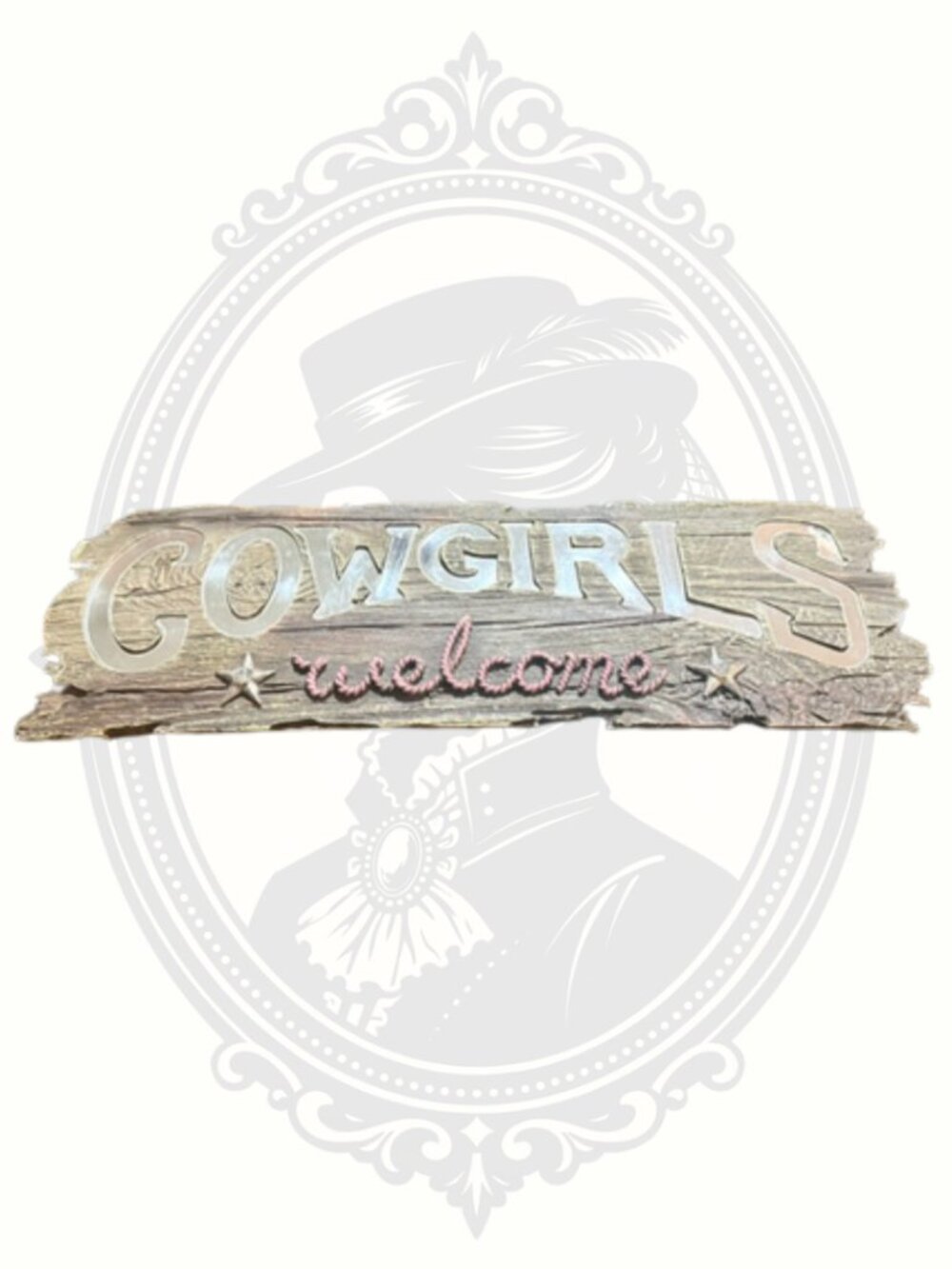 Cowgirls Welcome Mirror Wall Sign Rustic Western Farmhouse Country Decor